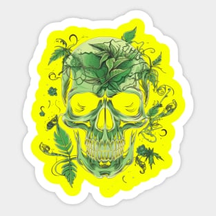 Cannabis Sugar Skull Sticker